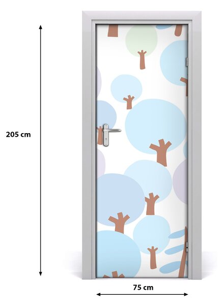Adesivo per porta Alberi 75x205 cm