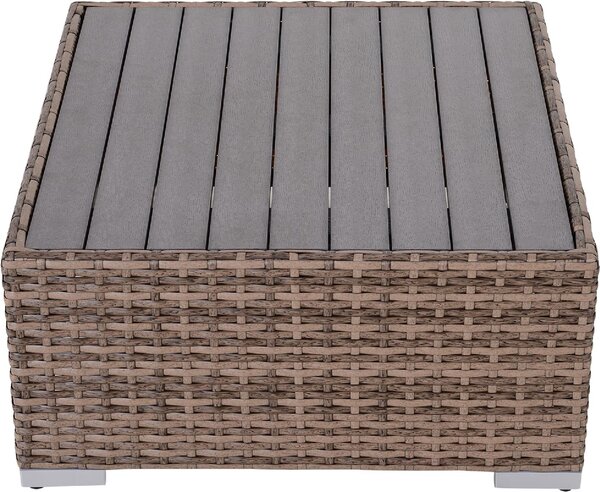 VivaGarden Salotto da Giardino con 6 Poltrone e Tavolino con Cuscini in Rattan colore Grigio