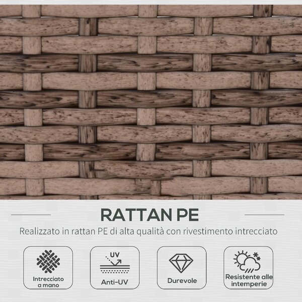 VivaGarden Salotto da Giardino con 6 Poltrone e Tavolino con Cuscini in Rattan colore Grigio