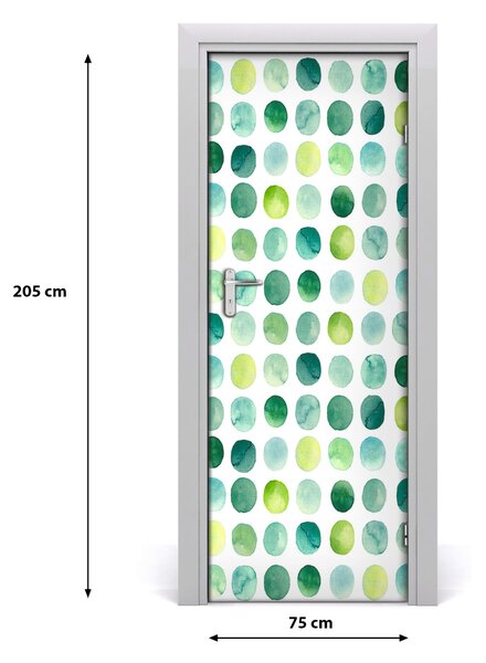 Poster adesivo per porta Punti verdi 75x205 cm