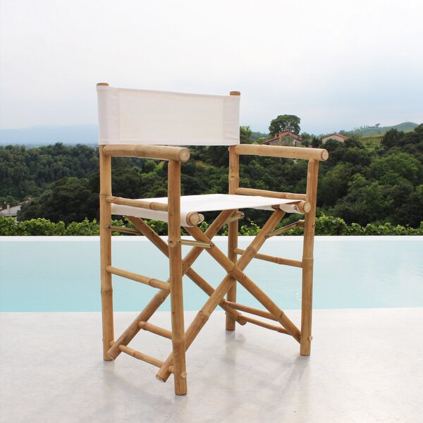 VivaGarden Sedia per Esterni Pieghevole Sedia Regista in Legno Salvaspazio Dimensioni 58x44x88 cm colore Marrone - BU802801 Mojito Bianca