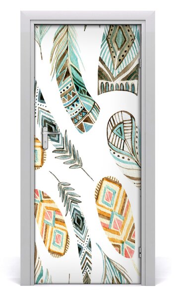 Sticker porta Piume etniche 75x205 cm