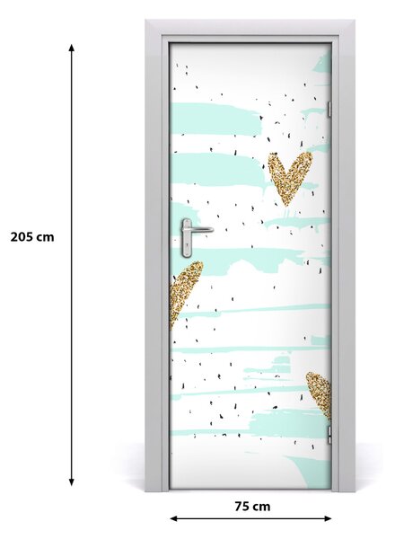Adesivo per porta interna Cuori e macchie 75x205 cm