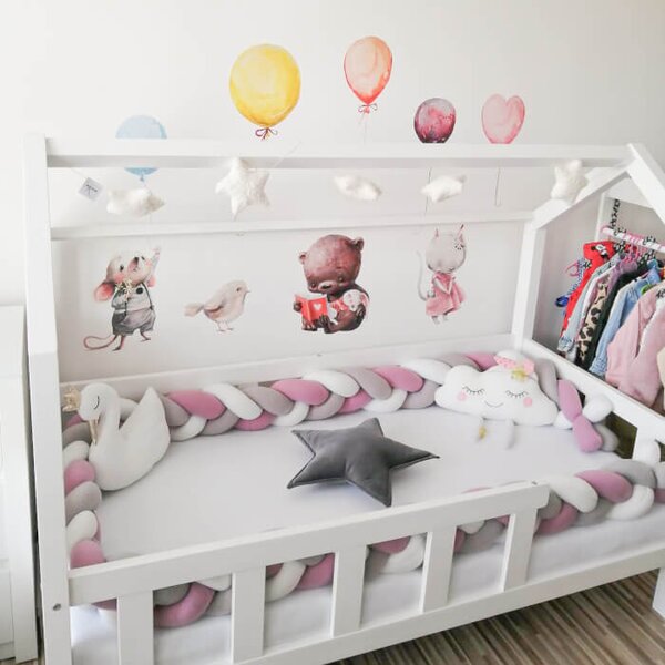 Adesivi per bambini - Animaletti con palloncini nei colori pastello