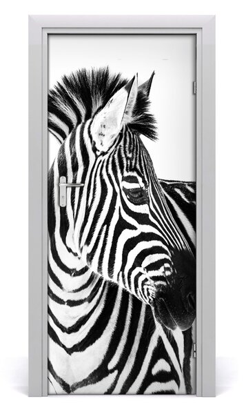 Adesivo per porta Zebra nella neve 75x205 cm