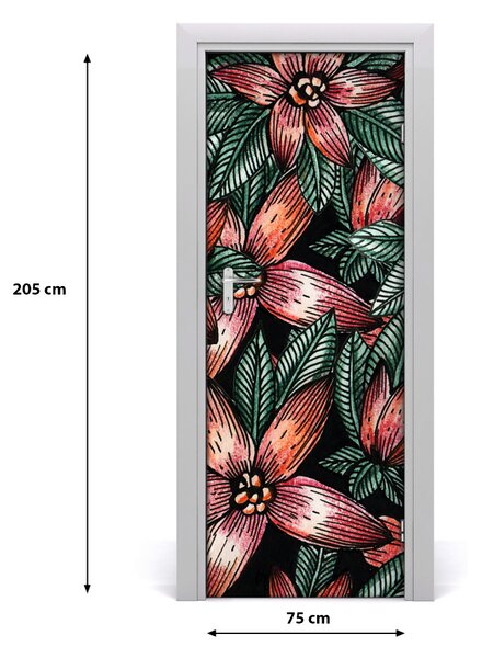 Rivestimento Per Porta Fiori tropicali 75x205 cm