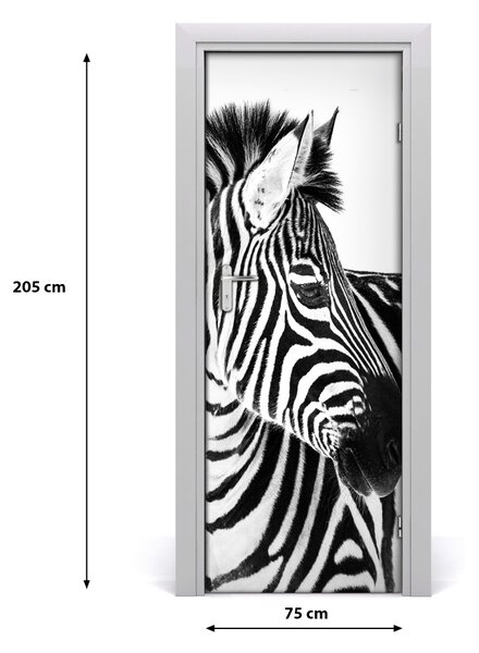 Adesivo per porta Zebra nella neve 75x205 cm