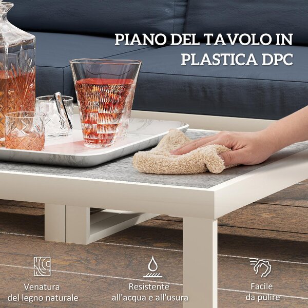 VivaGarden Salotto da Giardino con Divano 2 posti 1 Divano Relax e Tavolino con Cuscini in Acciaio/Textilene colore Grigio