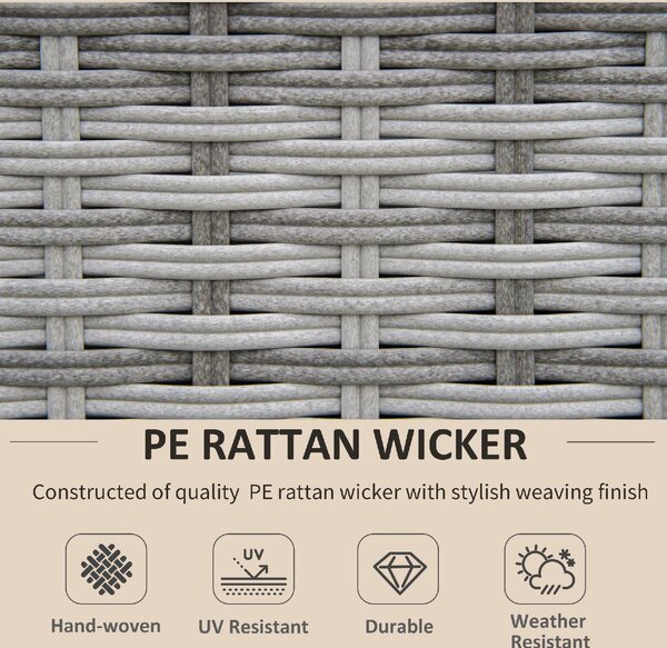 VivaGarden Salotto da Giardino con Divano 2 Posti 2 Poltrone 2 Pouf e Tavolino con Cuscini in Rattan PE colore Beige