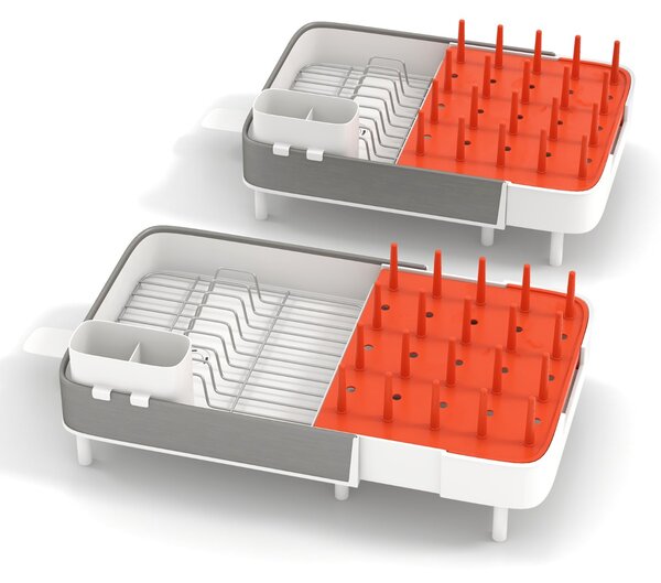 Costway Scolapiatti estensibile con portaposate staccabile griglia in acciaio inox, Gocciolatoio scolapiatti regolabile