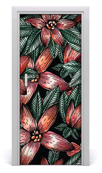 Rivestimento Per Porta Fiori tropicali 75x205 cm