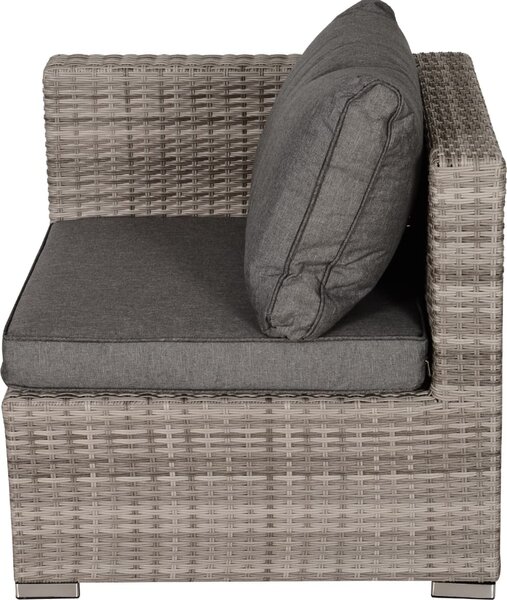 VivaGarden Salotto da Giardino con Divano 2 Posti 2 Poltrone 2 Pouf e Tavolino con Cuscini in Rattan PE colore Grigio