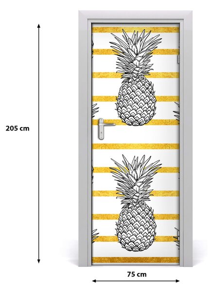 Sticker porta Strisce di ananas 75x205 cm