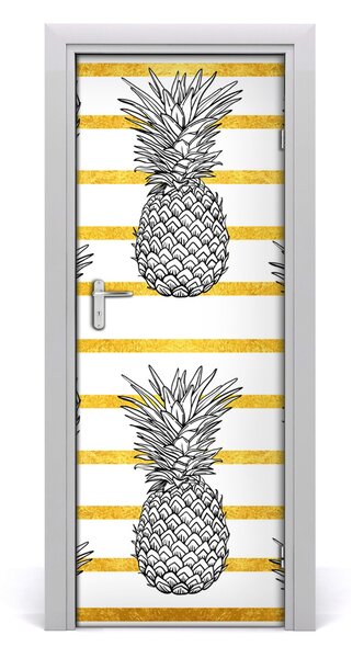 Sticker porta Strisce di ananas 75x205 cm