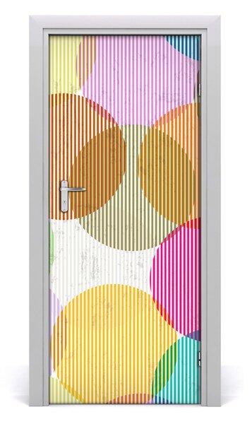 Adesivo per porta interna Ruote colorate 75x205 cm