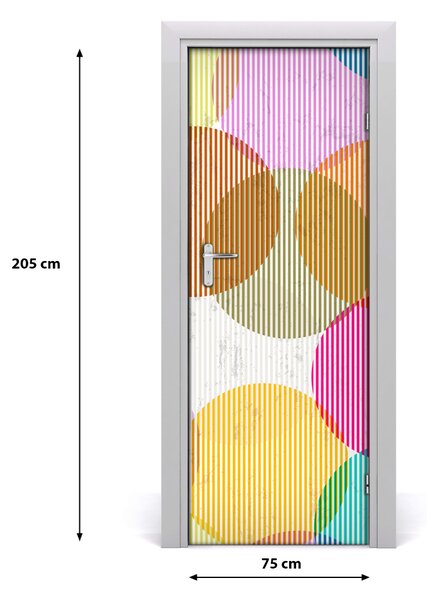 Adesivo per porta interna Ruote colorate 75x205 cm