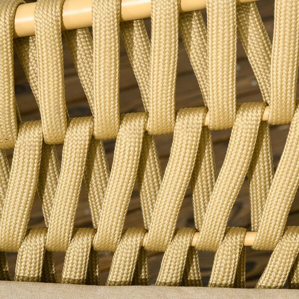 VivaGarden Salotto da Giardino con Divano 2 Posti 2 Poltrone e Tavolino con Cuscini in Acciaio colore Beige