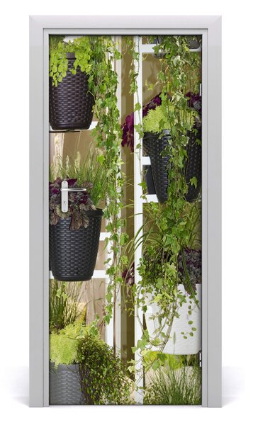 Poster adesivo per porta Letto di fiori 75x205 cm