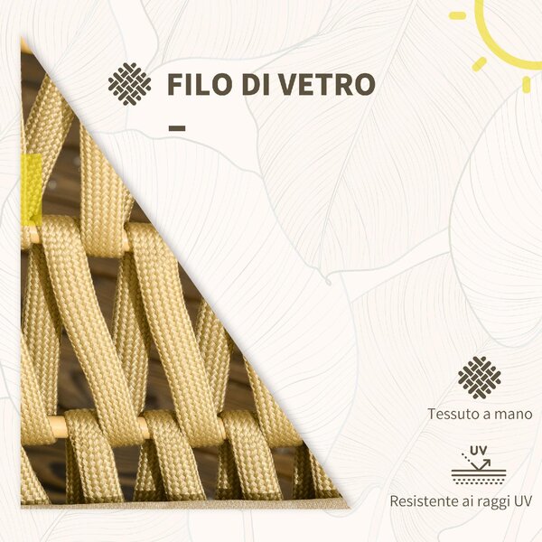 VivaGarden Salotto da Giardino con Divano 2 Posti 2 Poltrone e Tavolino con Cuscini in Acciaio colore Beige