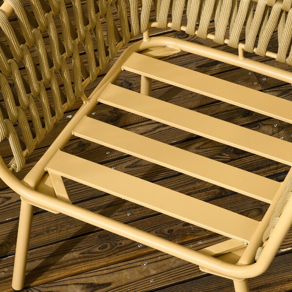 VivaGarden Salotto da Giardino con Divano 2 Posti 2 Poltrone e Tavolino con Cuscini in Acciaio colore Beige