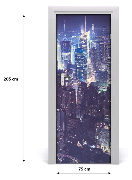 Rivestimento Per Porta Manhattan di notte 75x205 cm