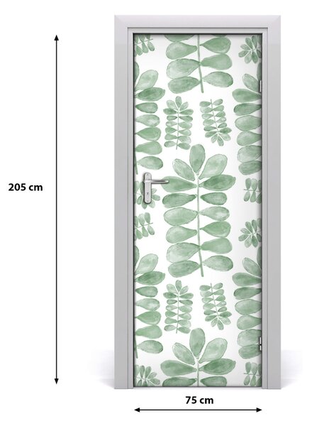 Rivestimento Per Porta Foglie di eucalipto 75x205 cm