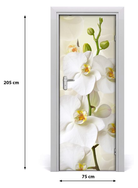 Sticker porta Orchidea bianca 75x205 cm