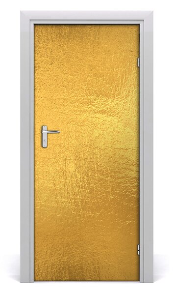 Adesivo per porta Sfondo di lamina dorato 75x205 cm