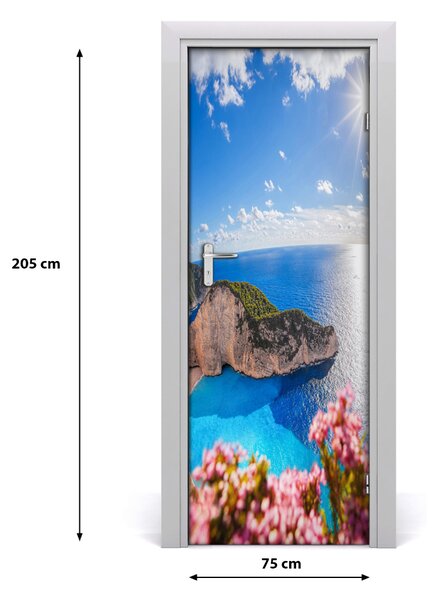 Adesivo per porta interna Zakynthos Grecia 75x205 cm