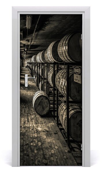 Adesivo per porta Botti di bourbon 75x205 cm