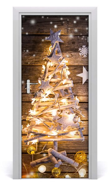 Adesivo per porta interna Albero di Natale luminoso 75x205 cm