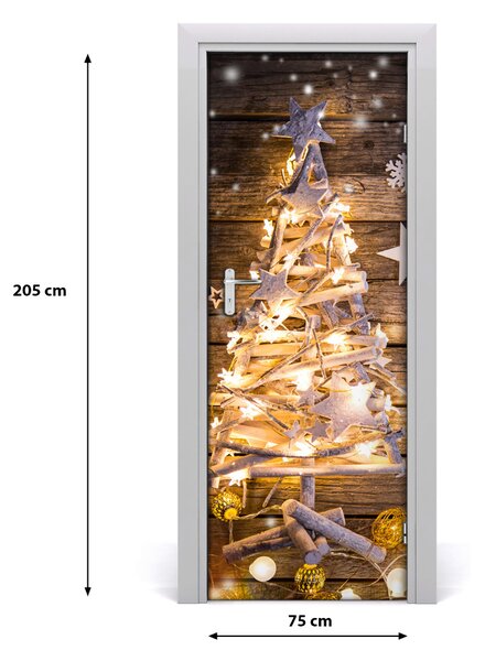 Adesivo per porta interna Albero di Natale luminoso 75x205 cm