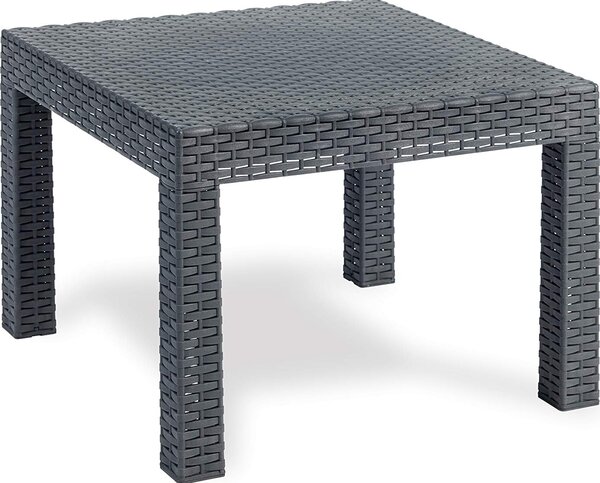 TOOMAX Salotto da Giardino con Divano 2 Posti 2 Poltrone e Tavolino con Cuscini in Rattan PE colore Antracite - Matilde