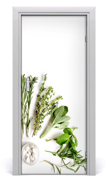Poster adesivo per porta Erbe aromatiche 75x205 cm