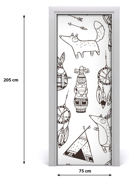 Adesivo per porta Background indiano 75x205 cm