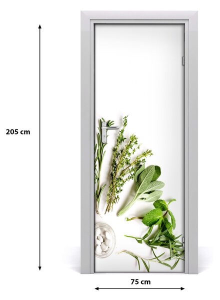 Poster adesivo per porta Erbe aromatiche 75x205 cm