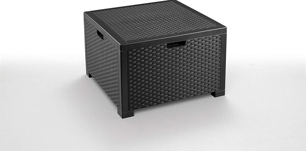 BICA Salotto da Giardino con Divano 2 Posti 2 Poltrone e Tavolino con Cuscini in Rattan PE colore Antracite - Nebraska 2