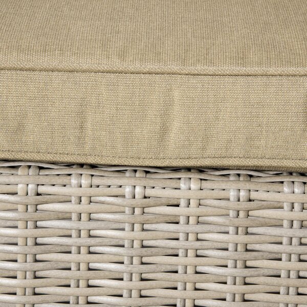 VivaGarden Salotto da Giardino con Divano 2 Posti 2 Poltrone e Tavolino con Cuscini in Rattan PE colore Beige