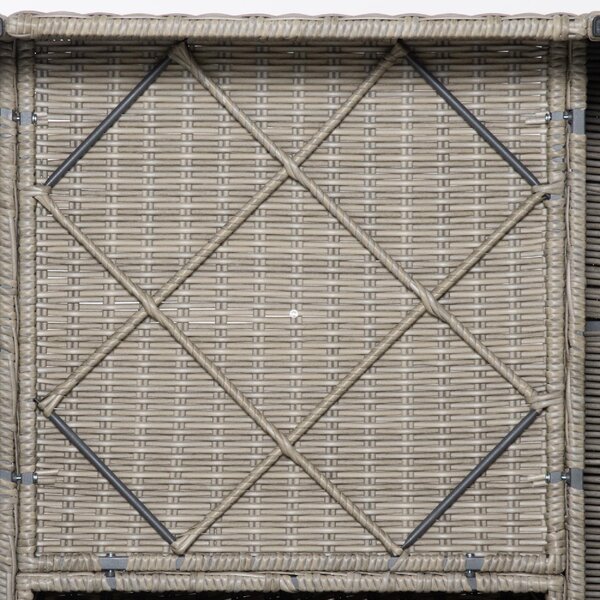 VivaGarden Salotto da Giardino con Divano 2 Posti 2 Poltrone e Tavolino con Cuscini in Rattan PE colore Beige
