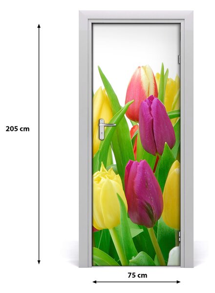 Adesivo per porta Tulips Flowers 75x205 cm