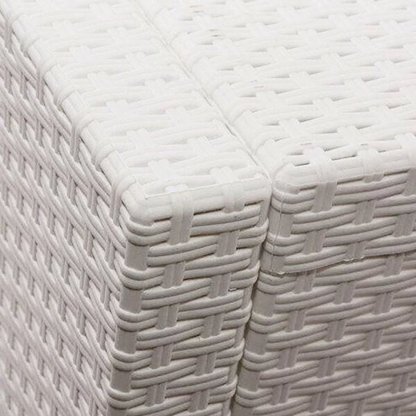 VivaGarden Salotto da Giardino con Divano 2 Posti 2 Poltrone e Tavolino con Cuscini in Rattan PE colore Bianco
