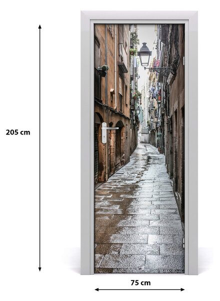 Adesivo per porta interna Strada storica 75x205 cm