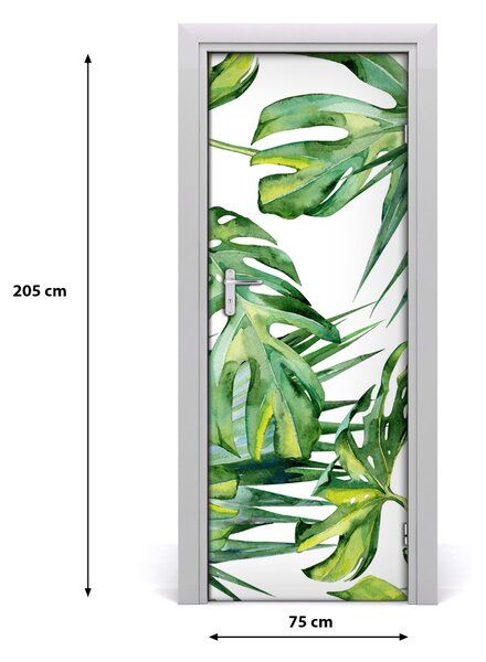 Poster adesivo per porta Foglie tropicali 75x205 cm