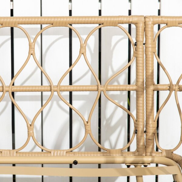 VivaGarden Salotto da Giardino con Divano 2 Posti 2 Poltrone e Tavolino con Cuscini in Rattan PE colore Giallo