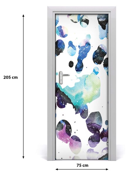 Poster adesivo per porta Galassia colorata 75x205 cm