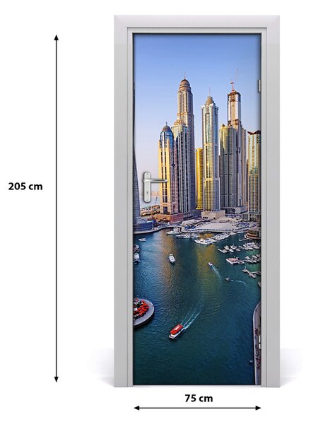 Adesivo per porta interna Baia di Dubai 75x205 cm