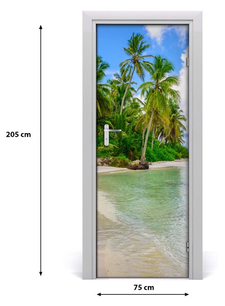 Adesivo per porta Spiaggia tropicale 75x205 cm