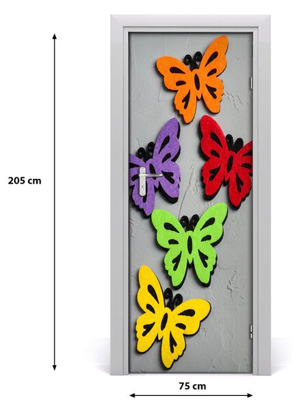 Adesivo per porta interna Farfalle colorate 75x205 cm