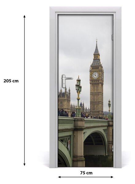 Adesivo per porta Big Ben London 75x205 cm