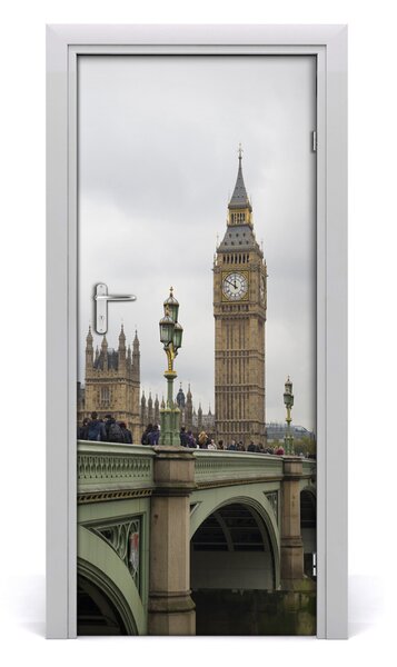 Adesivo per porta Big Ben London 75x205 cm